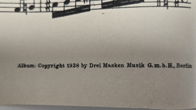 Oper im Heim I, Copyright 1938